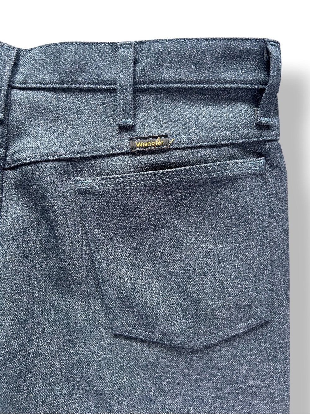4/$20 Wrangler Vintage Blue Heather Polyester Western Dress Pants 36x30 USA - Picture 4 of 5